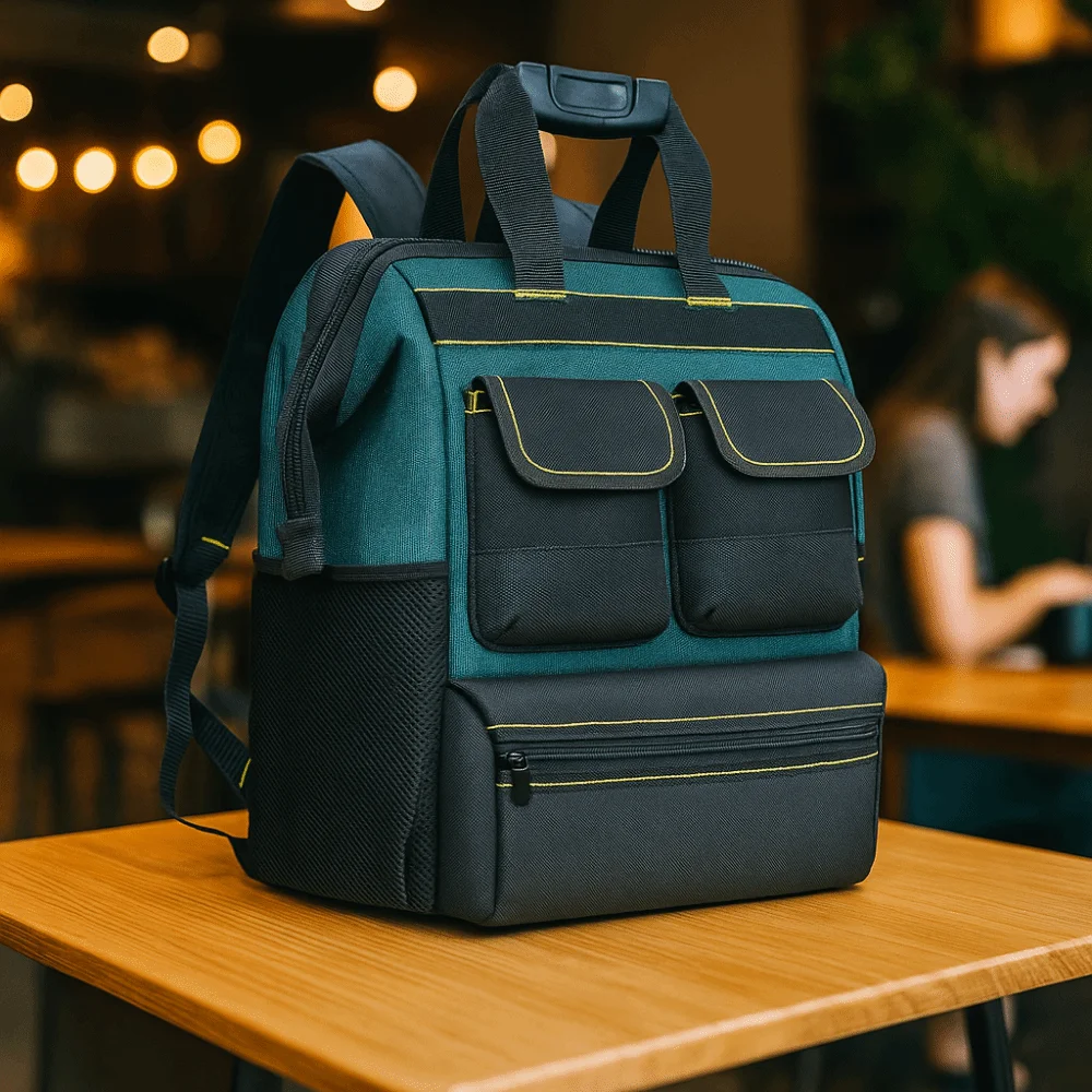 

Рюкзак для инструментов из ткани Оксфорд с множеством карманов, водонепроницаемая сумка для инструментов электрика, износостойкая наплечная сумка для инструментов большой вместимости