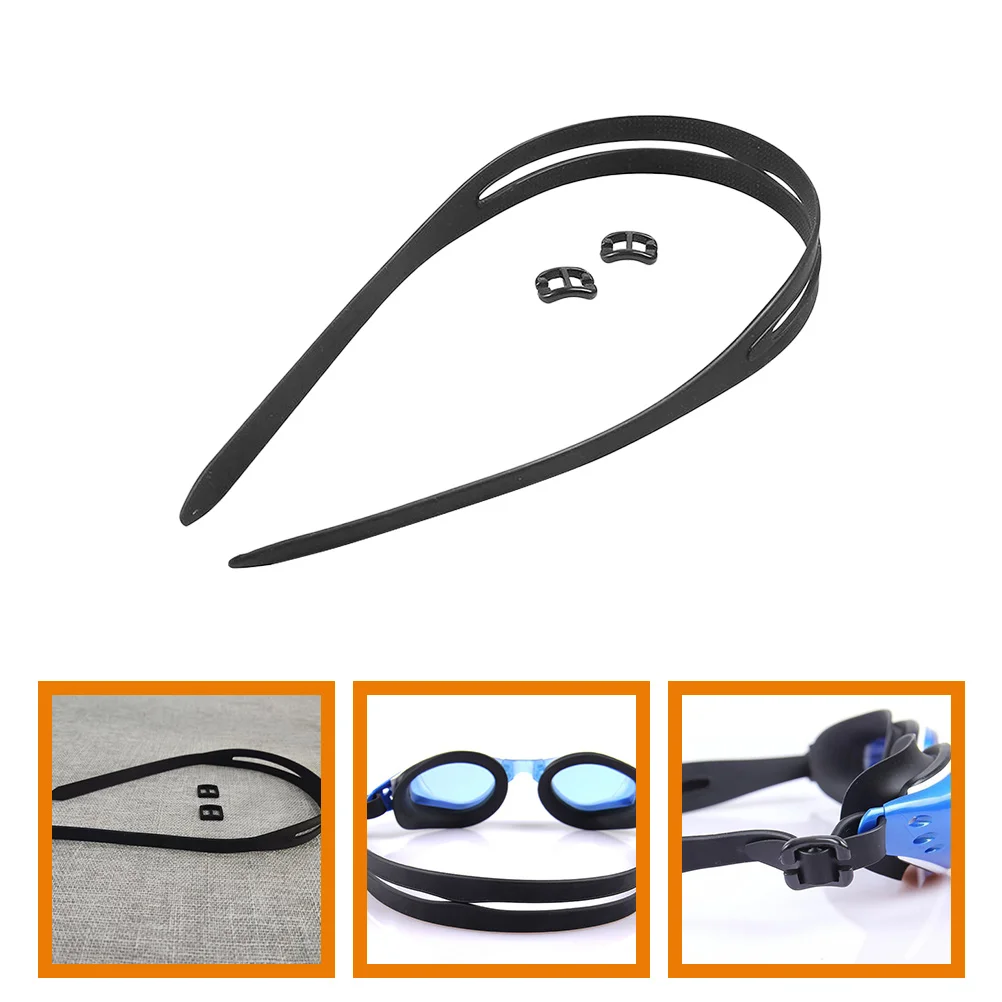 

2 Sets Replaceable Swimming Goggles Strap Adjustable Silicone Eyeglass Straps Kids Adults Sports Anti Slip Fit