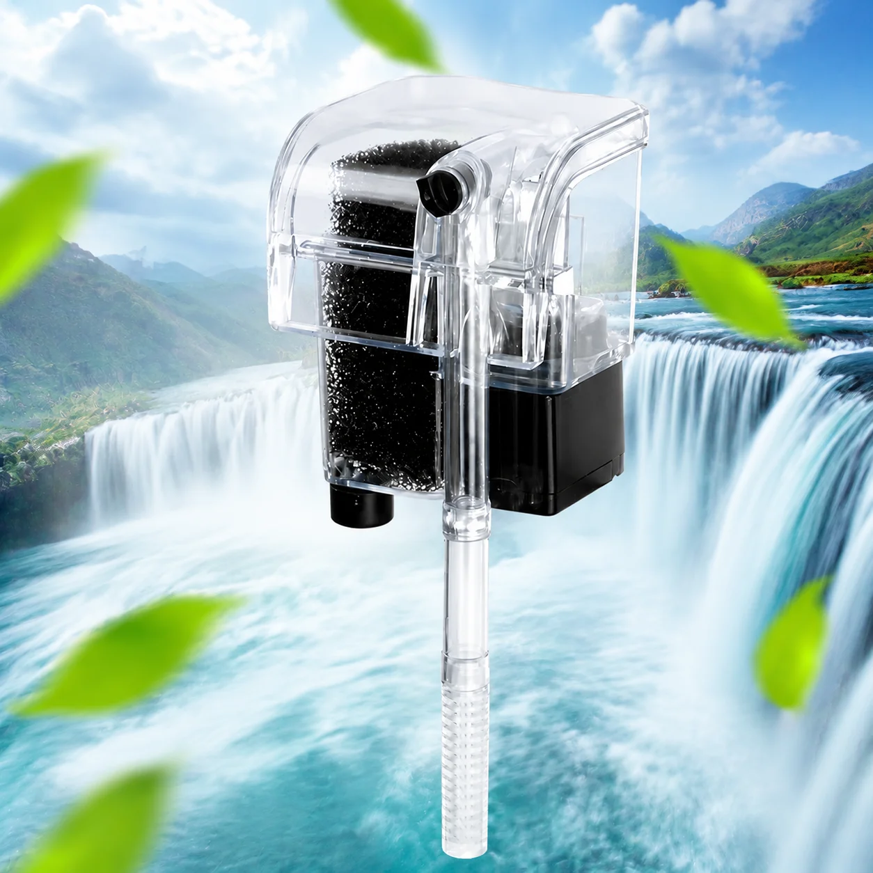 Aquariumfilter, leise Wasserpumpe für Fischbecken, Reinigung, Zirkulation, externer Filter, erhöht den Sauerstoffgehalt, Wasserfall, 220 V, 3 W, 250 l/h