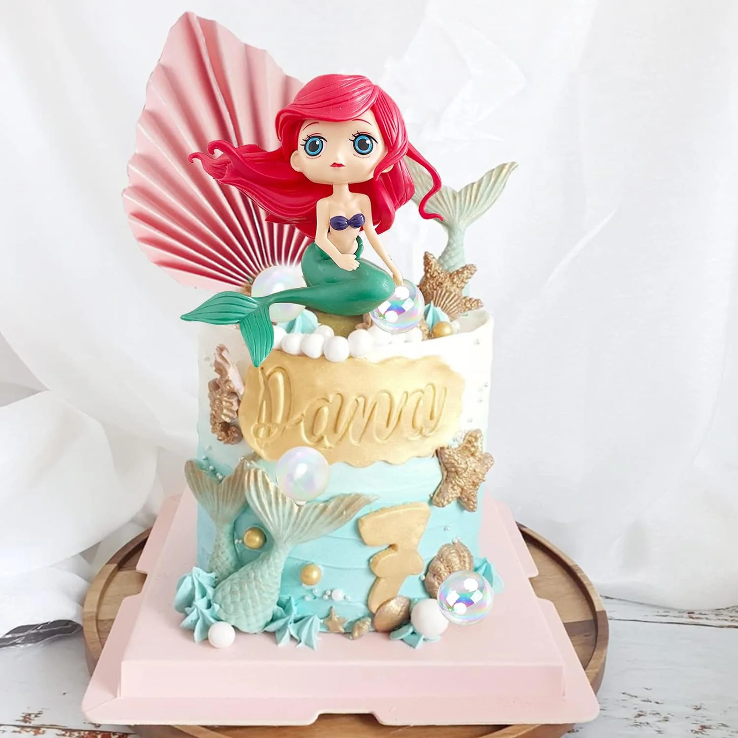 16 PCS Mermaid Cake Toppers for Mermaid Under the Sea Themed Birthday Wedding Baby Shower Party Decorations Supplies