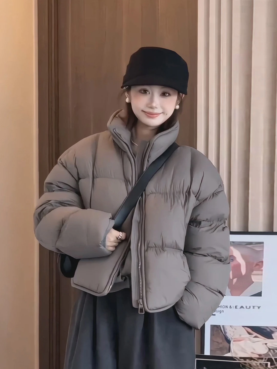 

Korean Sle ort Puffer Jaet Women's Thiened Warm Stand Collar Bread Coat Winter New Arrival ey Cact Size