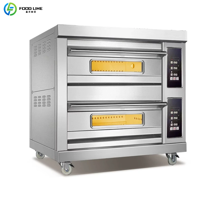 Customized Instrument Bakery Equipment Electric Deck Oven for Restaurant Hotel Use Cake Baking Adjustable Thermostat Overheat