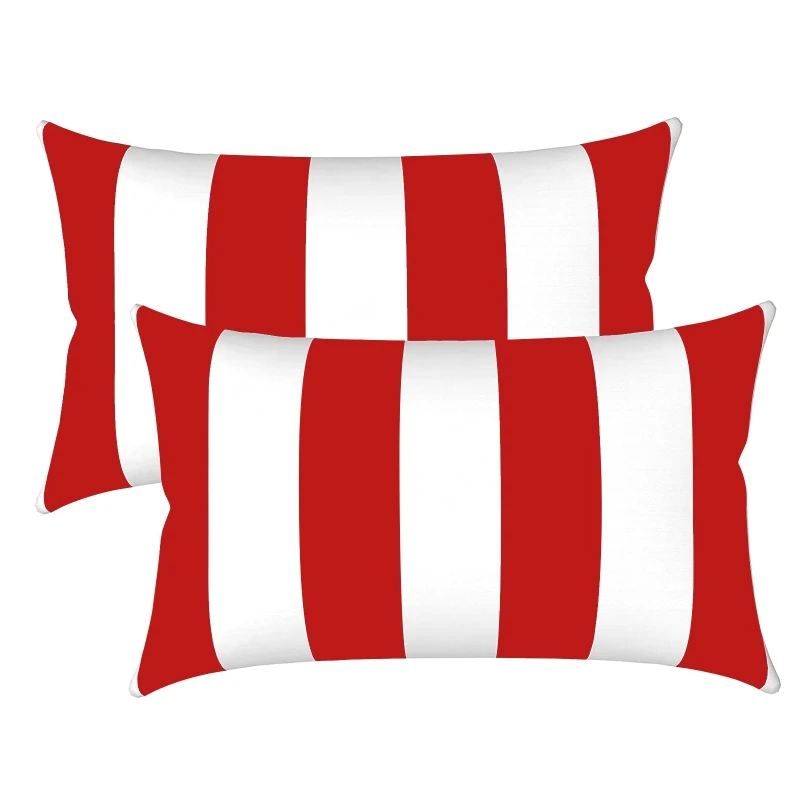 Outdoor Lumbar Pillow Covers 2pcs/set Double Side Printed Waterproof Cushion Cover for Patio Furniture Garden Decorative Gift