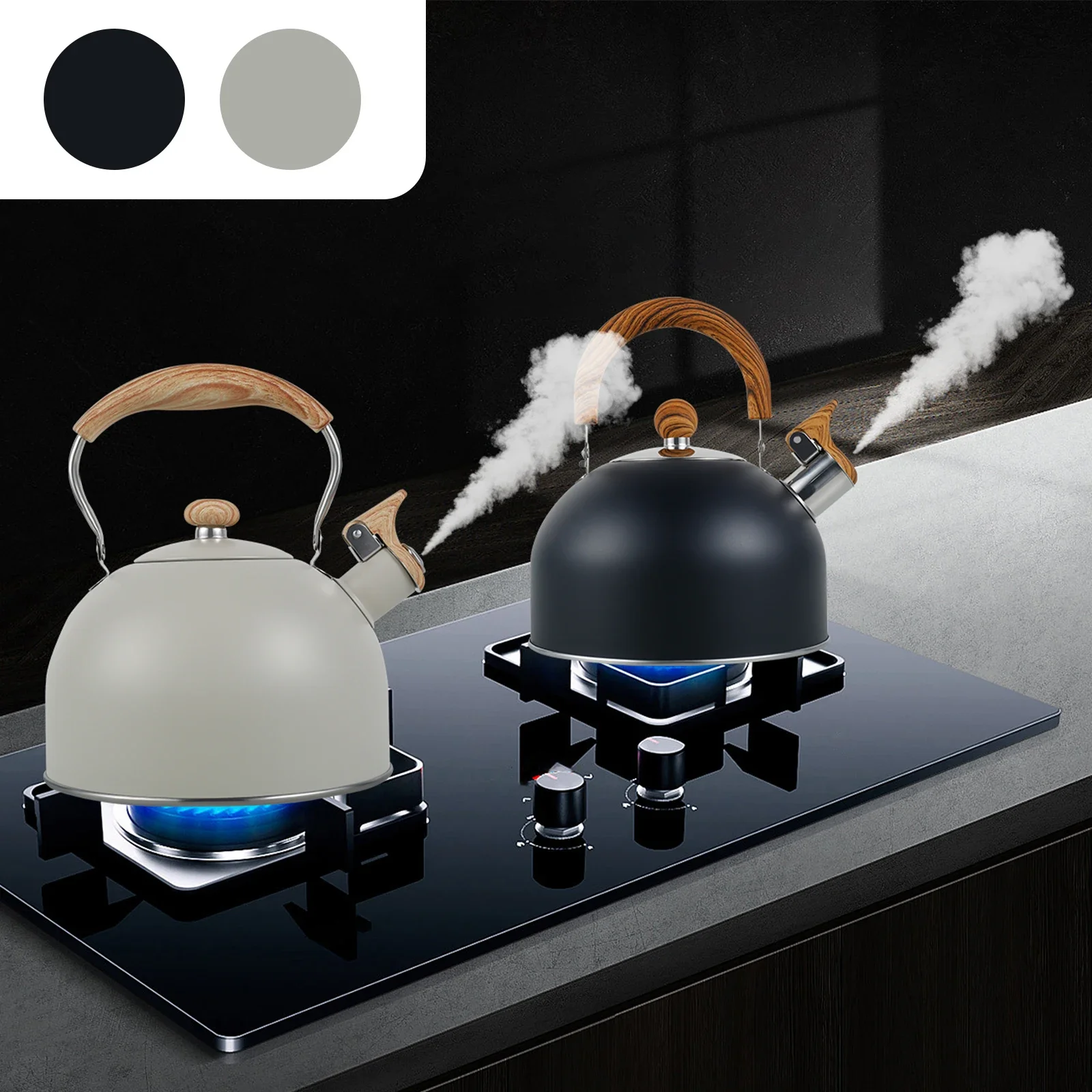 

2.5L Stainless Steel Kettle Whistling Teapots Stove Top Rustproof Water Pots Induction Cooker Gas Safe Boil Water Tea and Milk