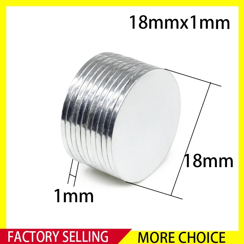 10~300PCS 18x1mm Neodymium Magnet 18mm x 1mm  N35 NdFeB Round Super Powerful Strong Permanent Magnetic imanes