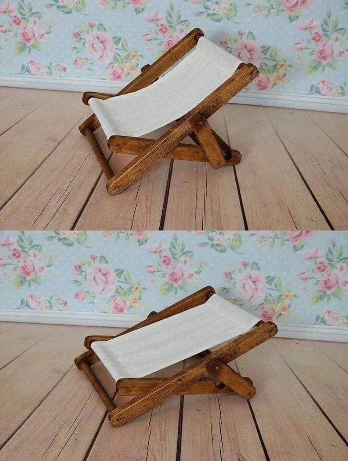 Baby Photo Chair White New Newborn Photography Props Beach Deck Chair Wooden Retro Folding Posing Sofa Studio Shooting Furniture