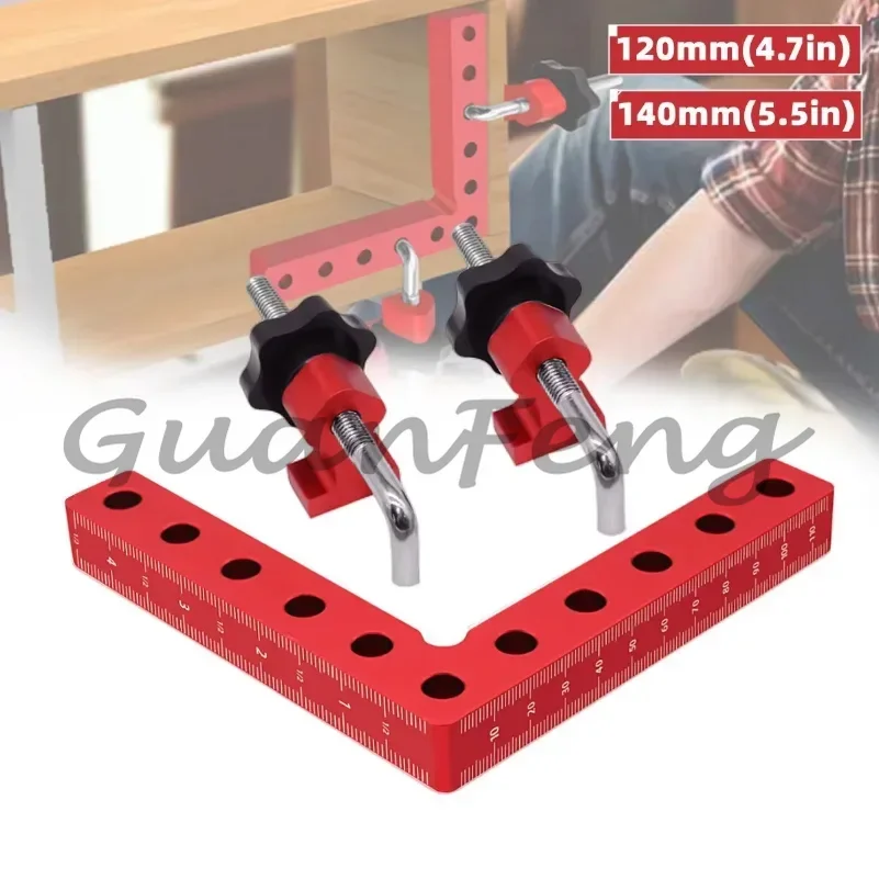 1 Set 90 Degree Right Angle Corner Clamp, Aluminum Alloy Positioning Fixing Clamp Woodworking Assembly Hand Tool