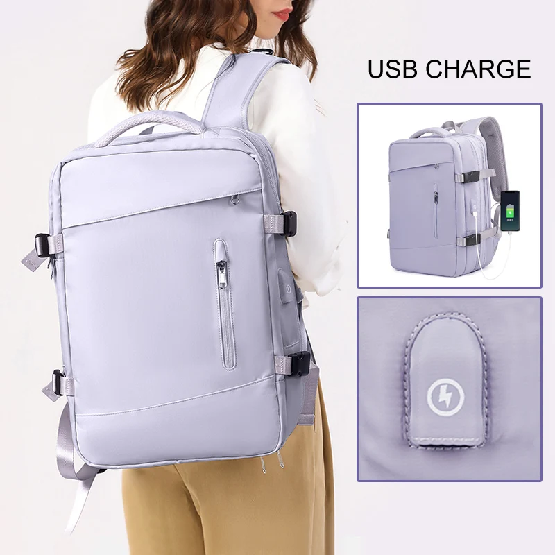 Extendible Travel Backpack Unisex Laptop Bag Women Large Luggage Bags Men\'s Students Business Trip USB Charge Mochila XA299C