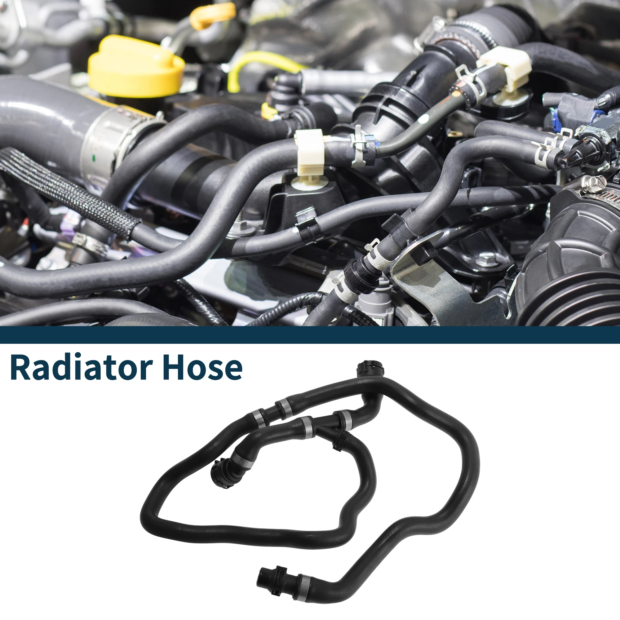 

Motoforti Radiator Hose for 5 Series 2004 No.17127560161 Rubber Coolant Pipe Black 1 Pc