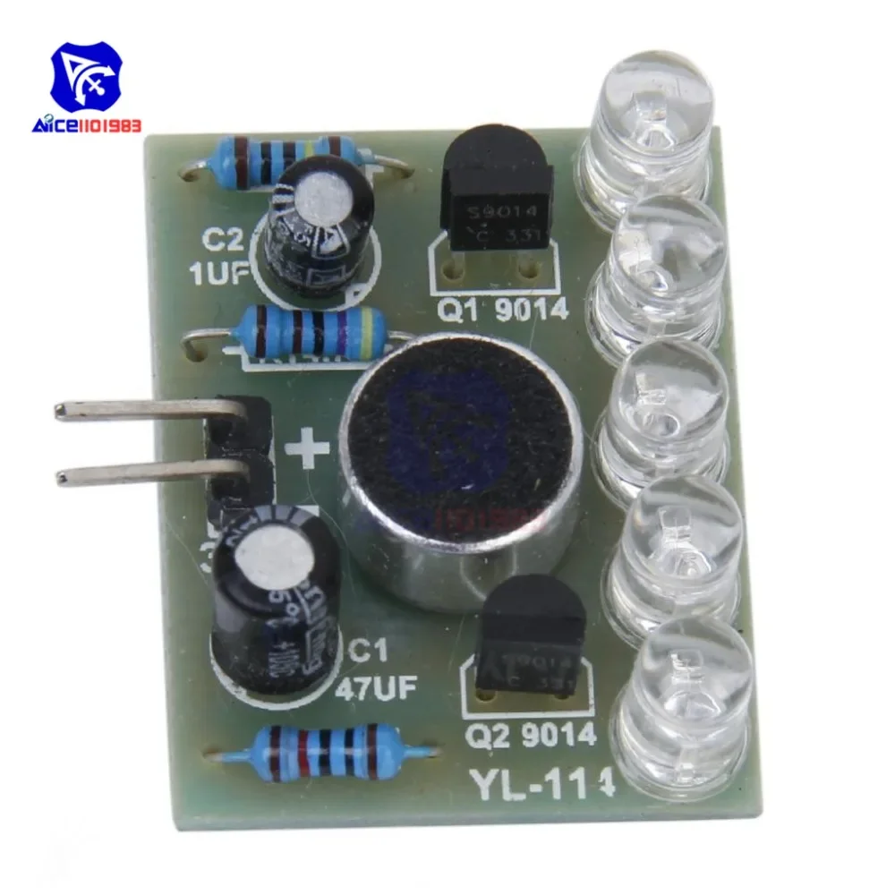 diymore Voice Detect Sensor Board Sound Control Melody LED Light Indicator Module Electronic Production DIY Kit for Arduino