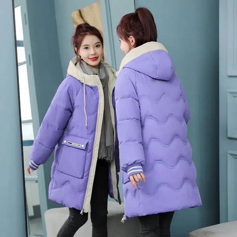 2023 New Women Down Cotton coat Winter Jacket Female large size loose Parkas thicken Outwear keep warm Medium style Overcoat