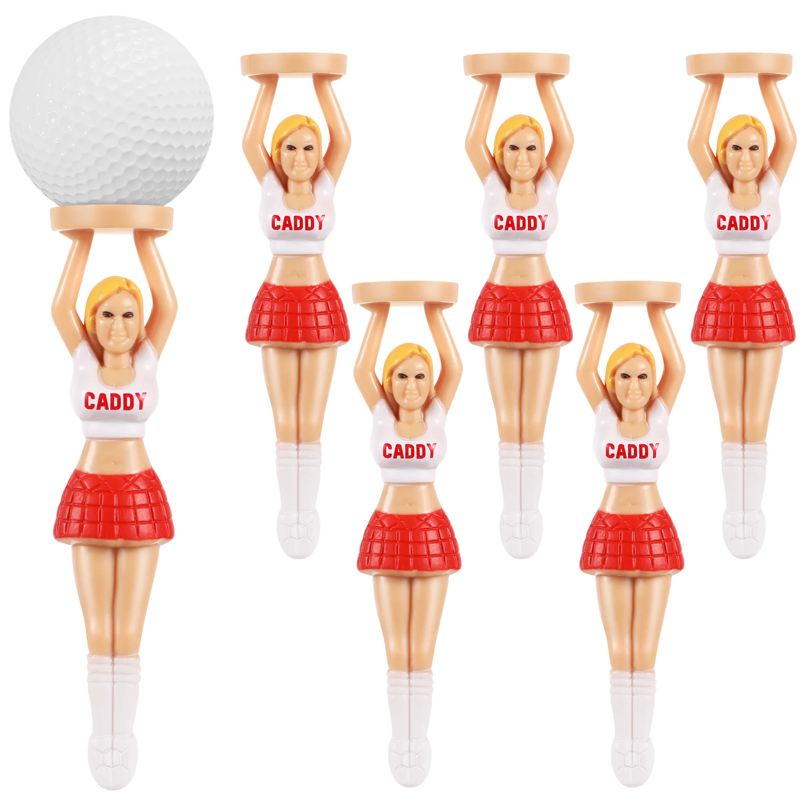 

6PCS Golf Durable Lightweight Protective Holder for Golf Rod Balls Simple Tees Clubs Gifts Plastic Tees Golfer