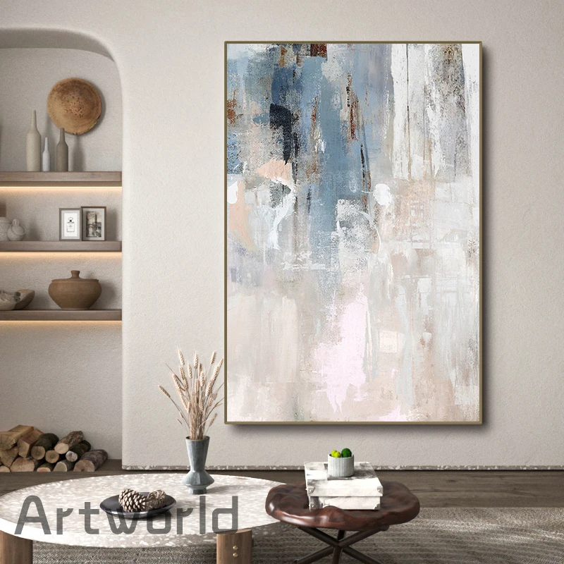 Modern Nordic Abstract Art Grey Canvas Wall Art Poster Picture Print Canvas Painting for Living Room Home Decor