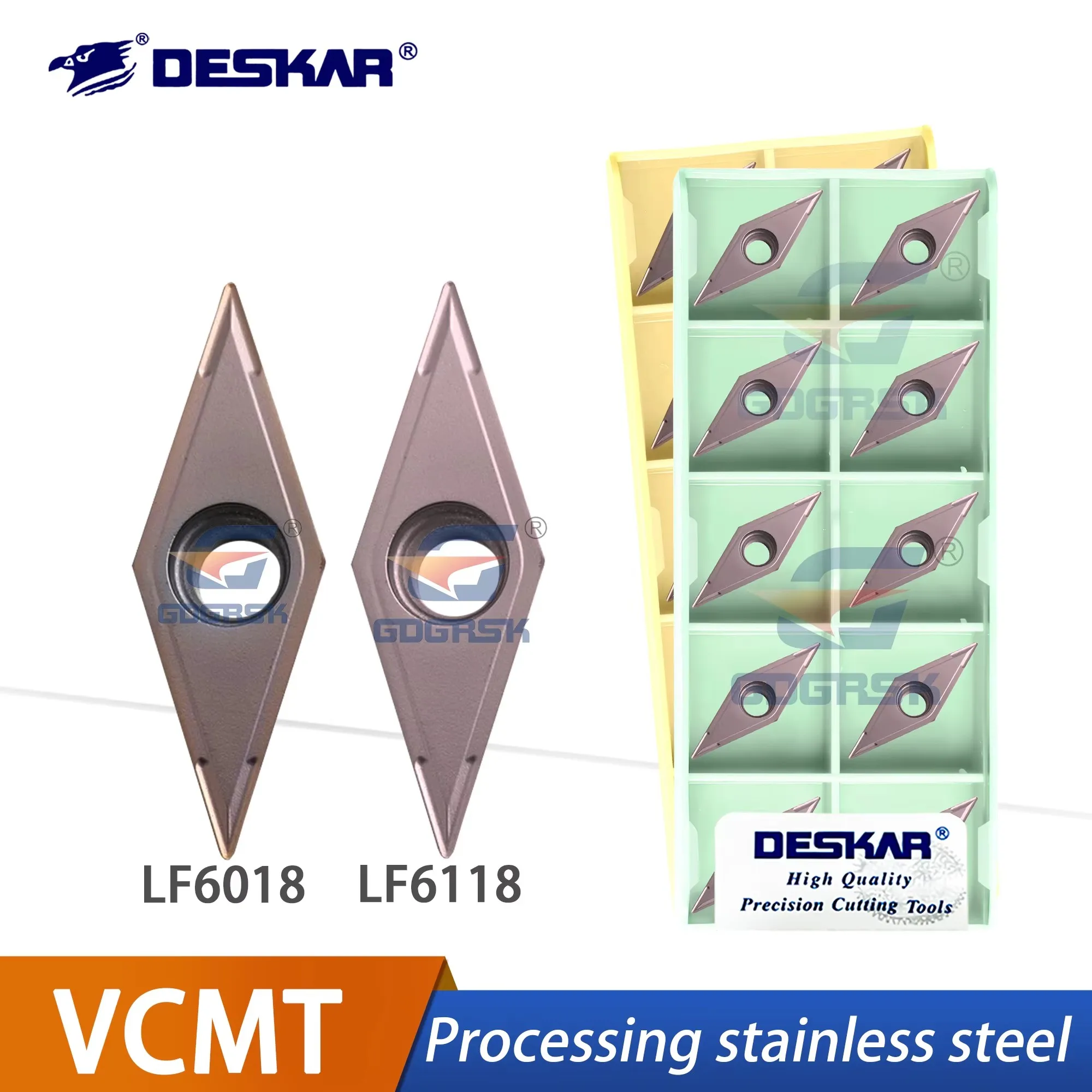 deskar-100-純正数値制御旋盤用菱形旋削ブレード-vcmt110304-160404-060408-lf6018-6118-ステンレス鋼加工用