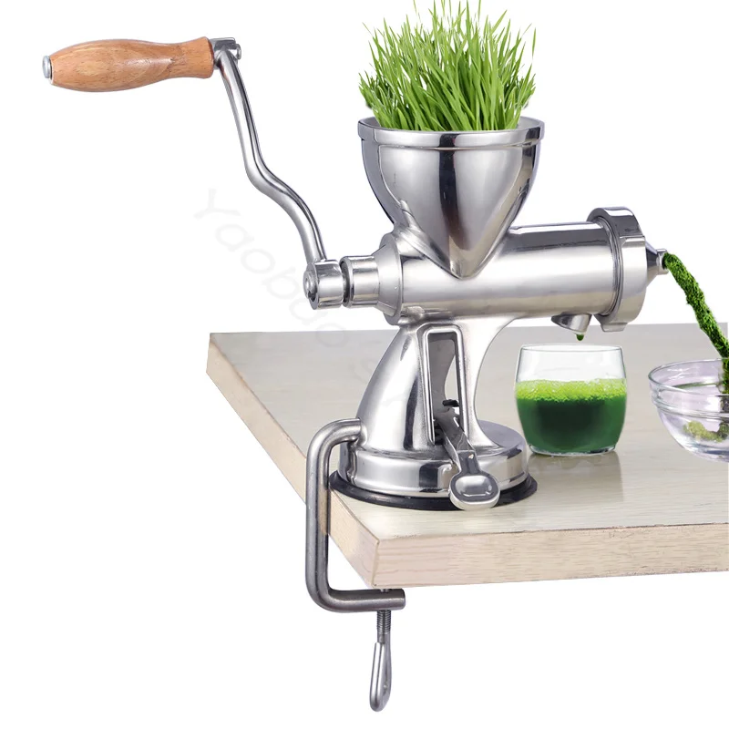 Stainless Steel Manual Juicer Extract Ginger Juice Machine Wheat Grass Juicer Auger Slow Squeezer