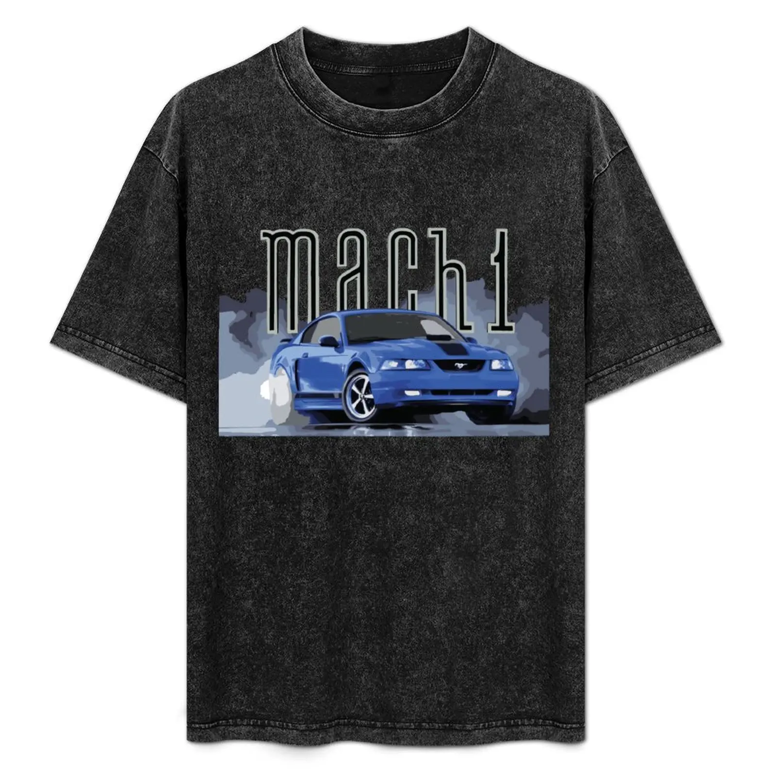 

Mach 1 Mustang Gt Sn95 Classic Retro New Edge Azure Blue T-Shirt customs design your own oversize t-shirts man Men's t-shirts