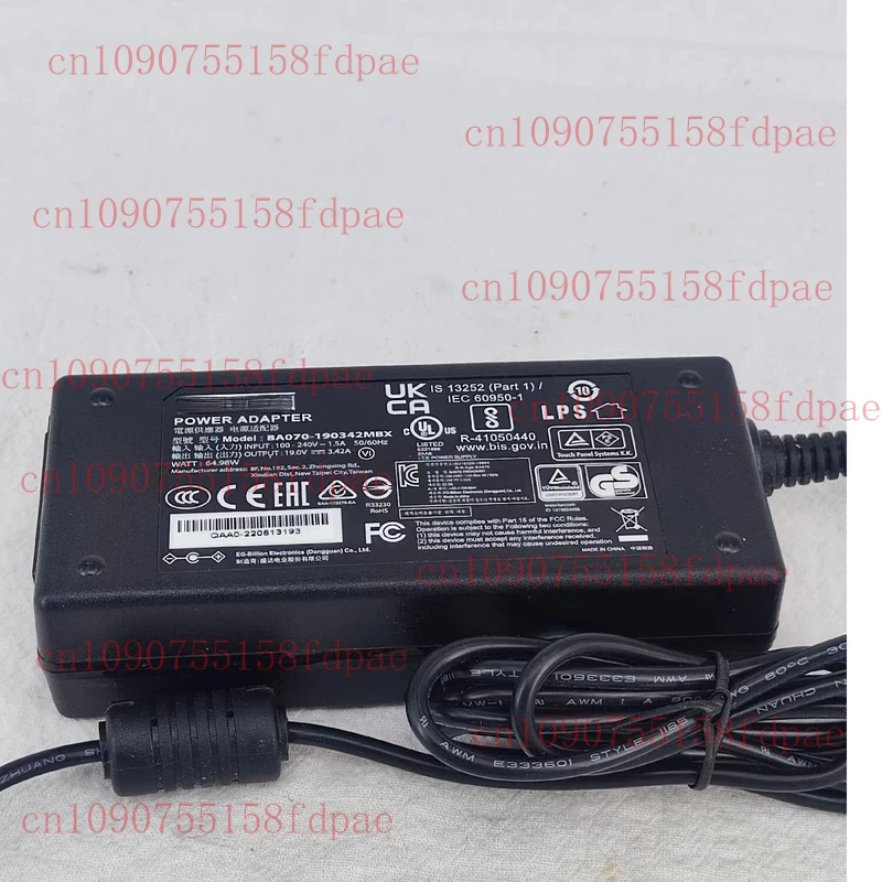 

95%NEW FOR Billion BA070-190342MBX 19V 3.42A 65W 5.5*2.1mm AC Power Charger
