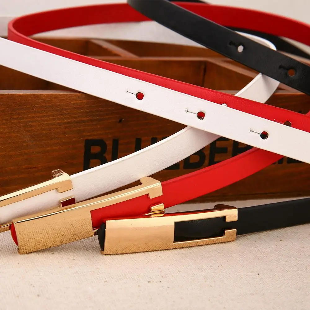 Aksesori Vintage Tipis Jeans Dekorasi Pinggang Sabuk Halus Sabuk Wanita Ikat Pinggang Kulit Sabuk Pinggang