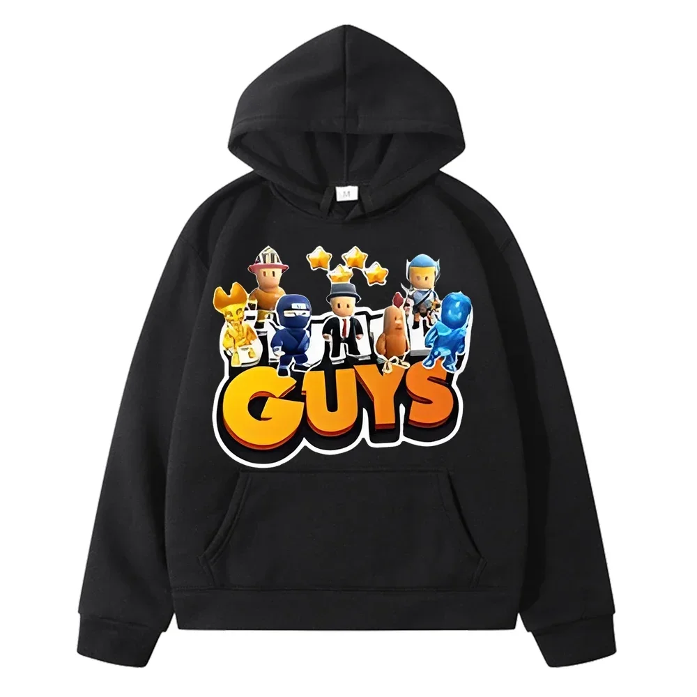 Stumble Guys Printed Male Sweatshirts Kawaii Anime Cartoon Trendy Graphics Pullover Men Hoodies Autumn Winter Casual Clothes