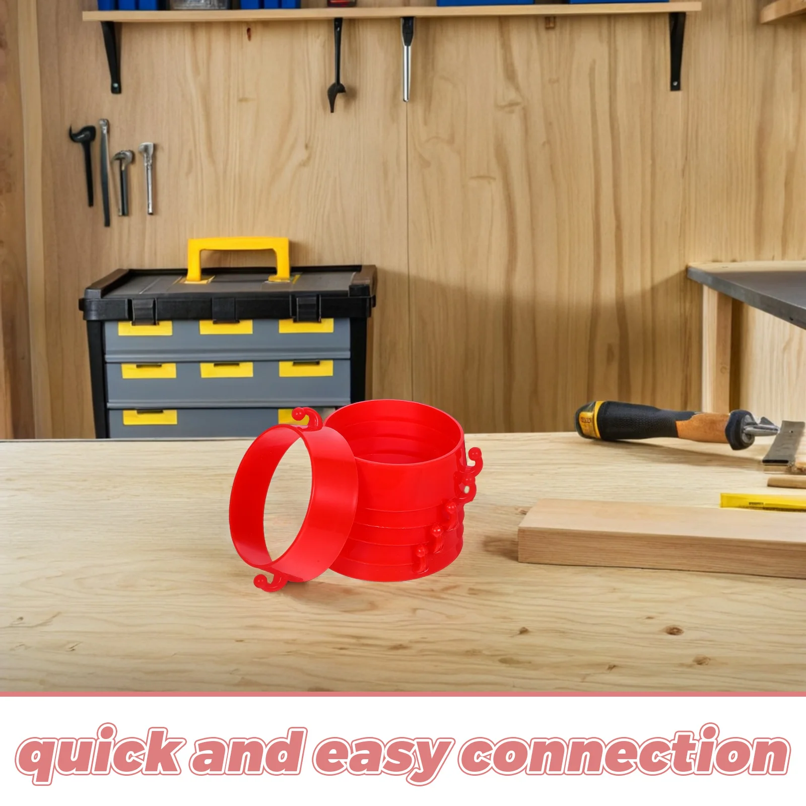 Red Plastic Cone Chain Connectors Traffic Barrier Accessories Parking Cones High Visibility Chain