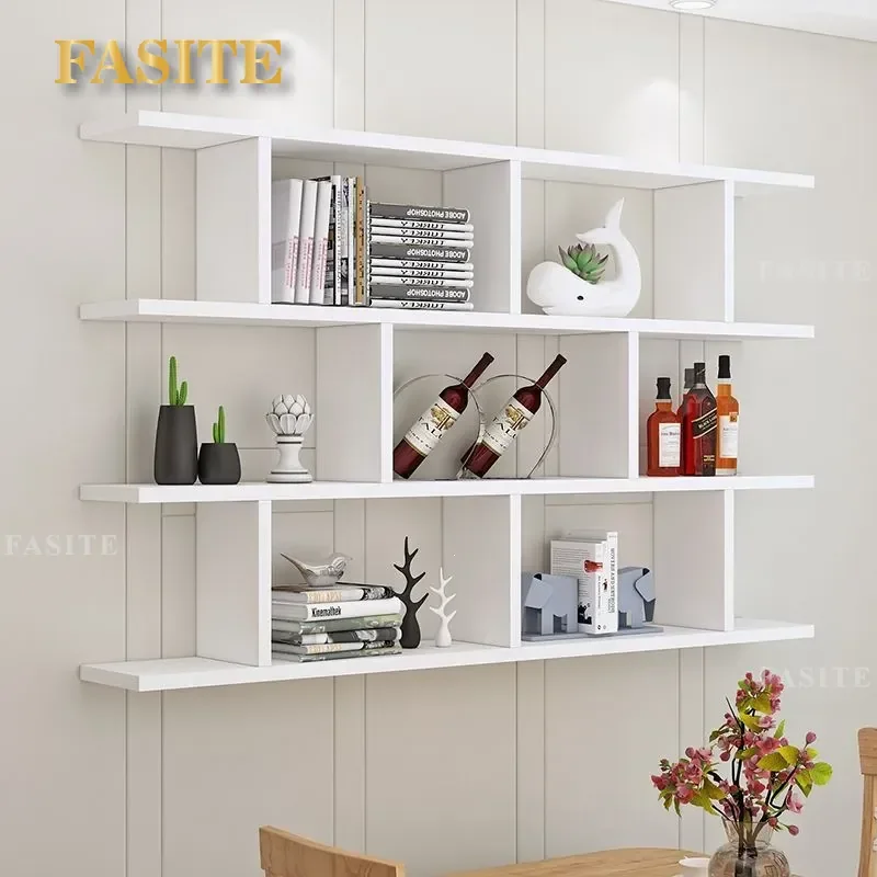 For Wall Mounted Wine Rack Creative Floating Shelf Modern Simple Bookshelf Storage Cabinet for Living Room Dining Room Home