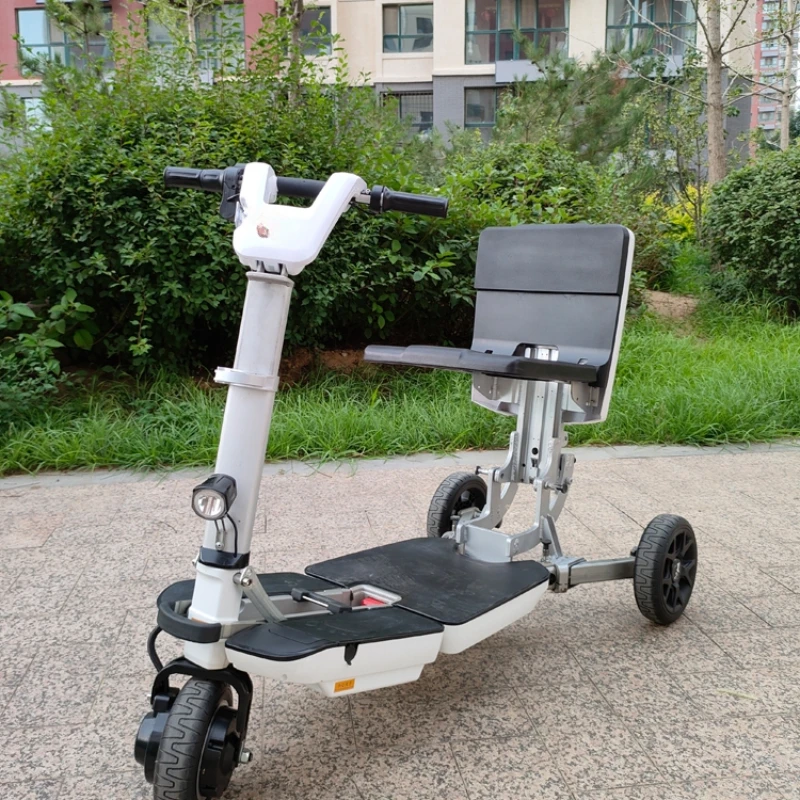 Three-wheel folding electric scooter for the elderly Ultra-light and portable small power scooter