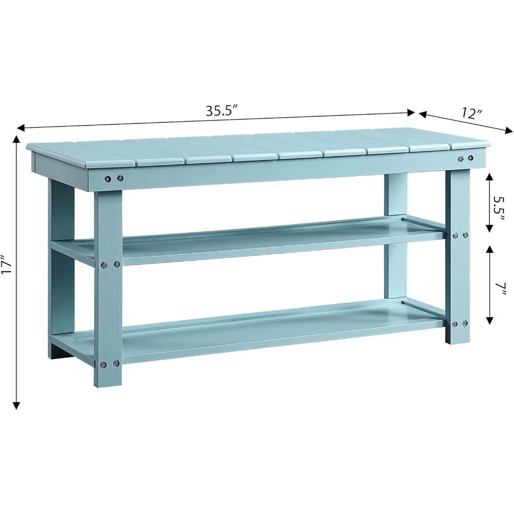 Oxford Style Sea Foam Mudroom Utility Bench