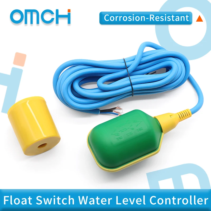OMCH 220V 380V Floating Switch with 3/4/5 Meter Cable Water Level Automatic Controller Contactor Sensor Pump Tank