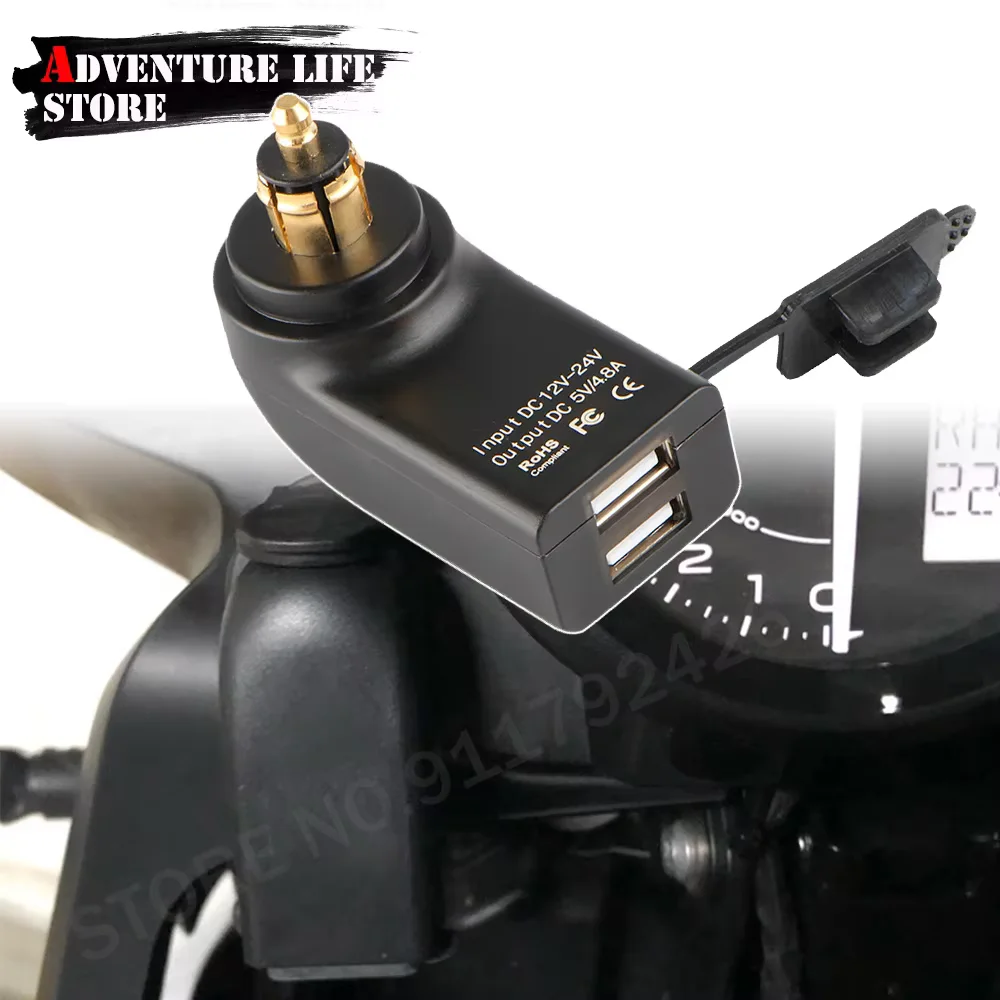 

Motorcycle Dual USB Charger Power Adapter Accessories For BMW R 1200GS S1000XR R1200RT R1250GS F850GS F750GS Hella DIN Socket