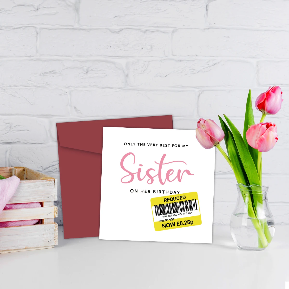1 Stück lustige Geburtstagskarte für die Schwester, reduzierte Karte, humorvolle Geburtstagskarte für die Schwester mit Umschlag, Geburtstagsgeschenke für die Schwester. – Detail 13