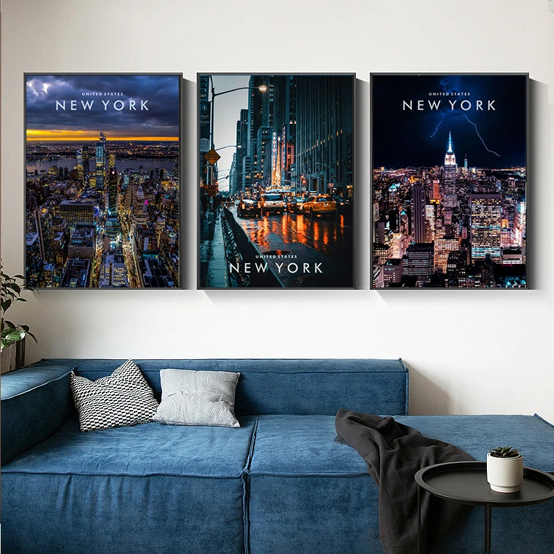 New York City Landscape Poster Travel Canvas Painting Modern Wall Art Modular Print Pictures Aisle Home Living Room Decoration