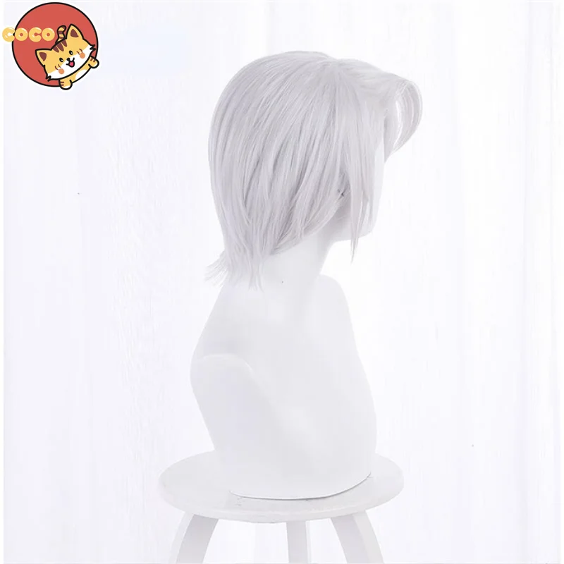 Peluca Cosplay de Anime The Case Studio of Vanitas para niños y niñas, Cosplay de Anime de Vanitas No Karte, pelo blanco y plateado para fiesta