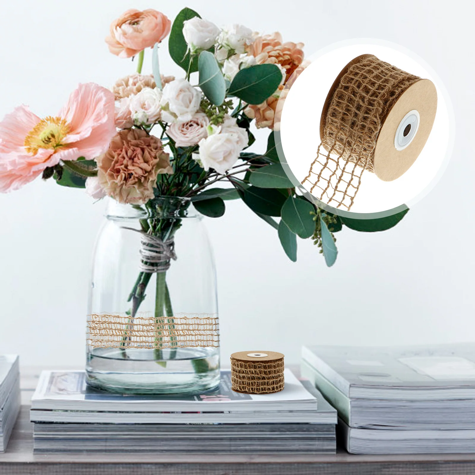 

Creative Hemp Rope Hollow DIY Wrapping Rope for Gift Packing and Craft Decoration Arts Craft Decoration Hollow Packing Belt