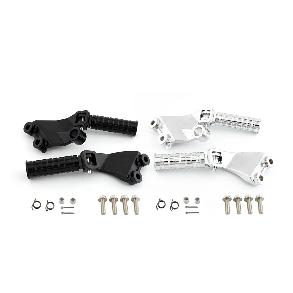 1Pair Aluminum Motorbike Rider Foot Pegs Support Mount Bracket Kit For Yamaha Vmax 1200 VMX1200 1985-2007