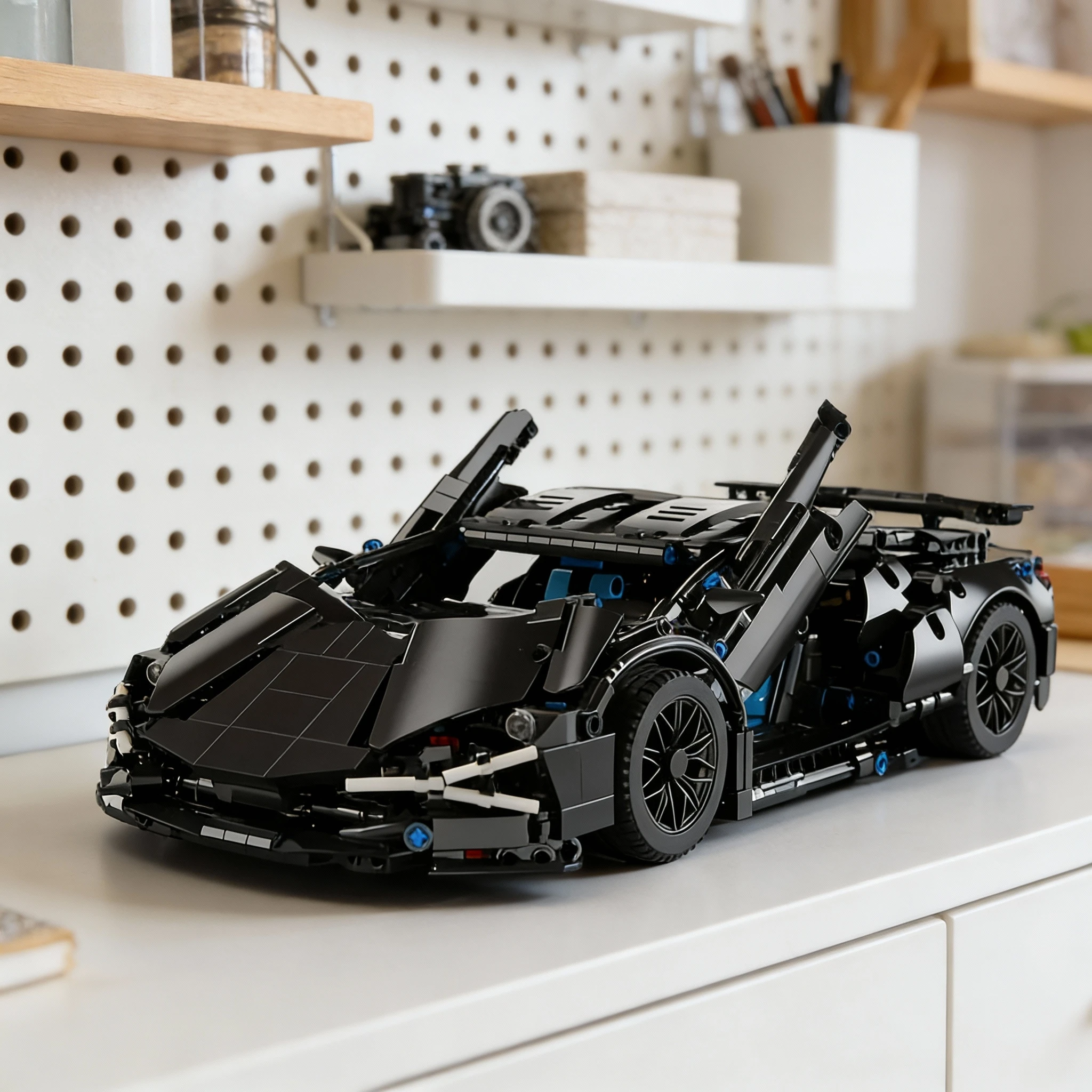 Technical Racing Sport Car Model Building Blocks Technic Adults 1:14 DIY Supercar Brick Puzzle Toys Adult Gift（1280+granule）