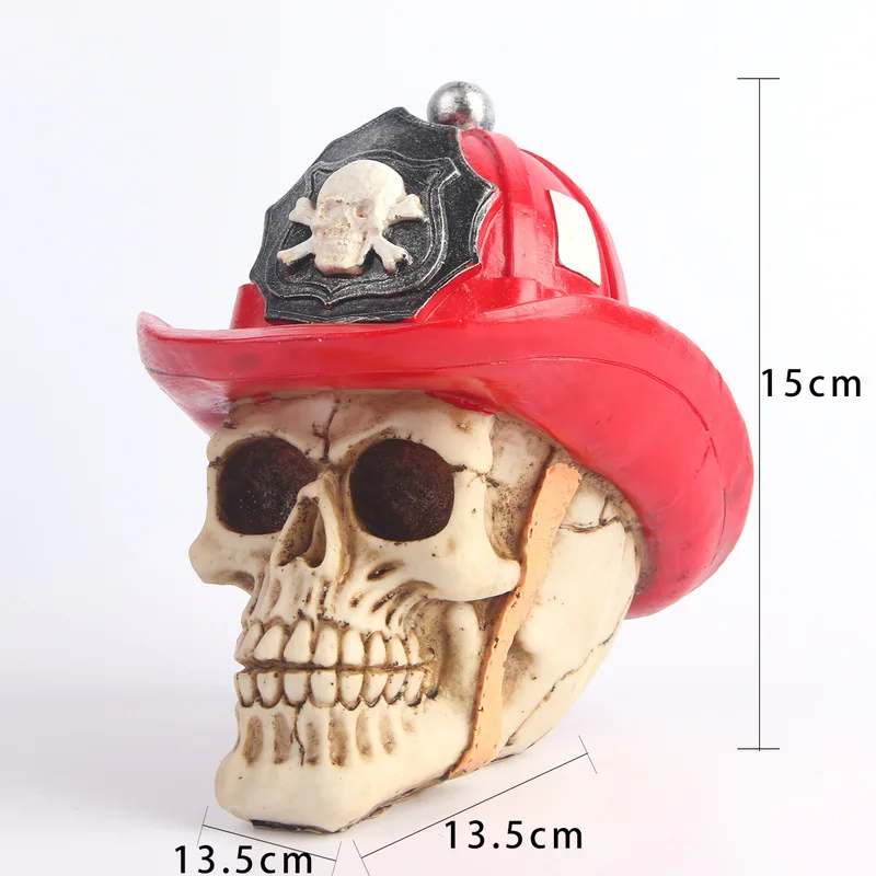 , Western cowboy resin skull craft, Halloween prank prop, medical model, skeleton