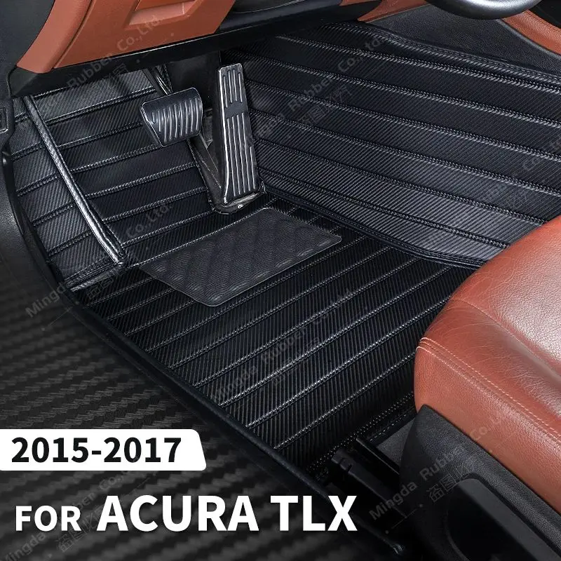 

Custom Carbon Fibre style Floor Mats For Acura TLX 2015 2016 2017 Foot Carpet Cover Automobile Interior Accessories