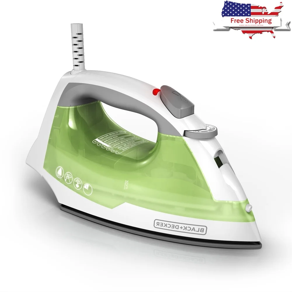 1200W Compact Steam Iron with SmartSteam Technology Nonstick Soleplate Temperature Control Transparent Water Tank Ideal Travel