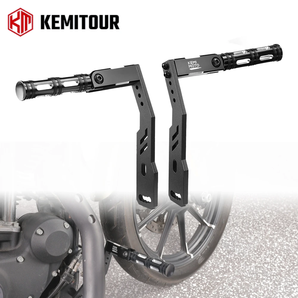 KEMITOUR Motorcycle Highway Foot Rests Adjustable Foot Pegs Pedal for Sportster Dyna Models with Mid-Controls Motorcycle Parts