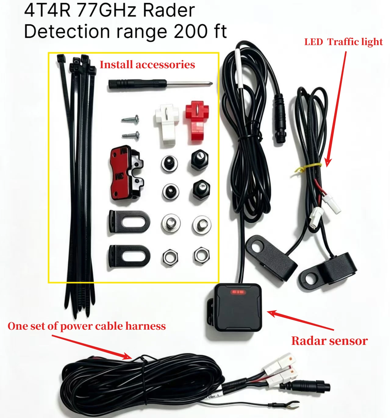 Motorcycle BSD Blind Spot Detection System Radar Lane Change Assist Kit for Kawasaki, BMW, KTM Honda, Yamaha,Suzuki,77GHz Rader