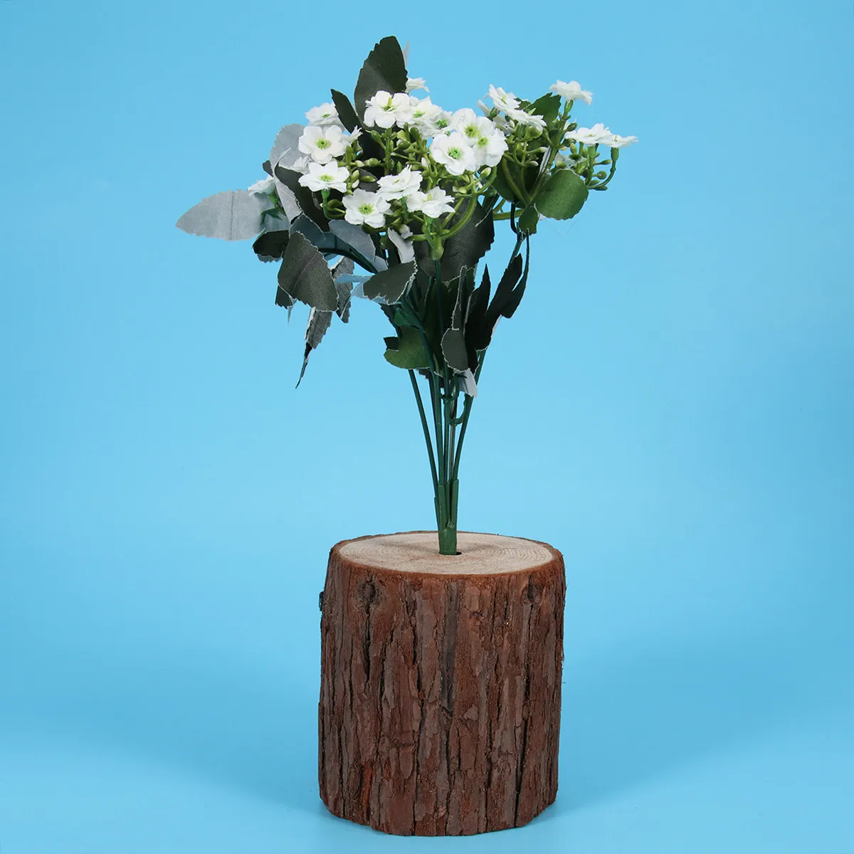 

Wooden Stump Wall Hanging Flower Decor Holder for Artificial Plants Premium Metal Frame Compact Design Ideal for Living Room