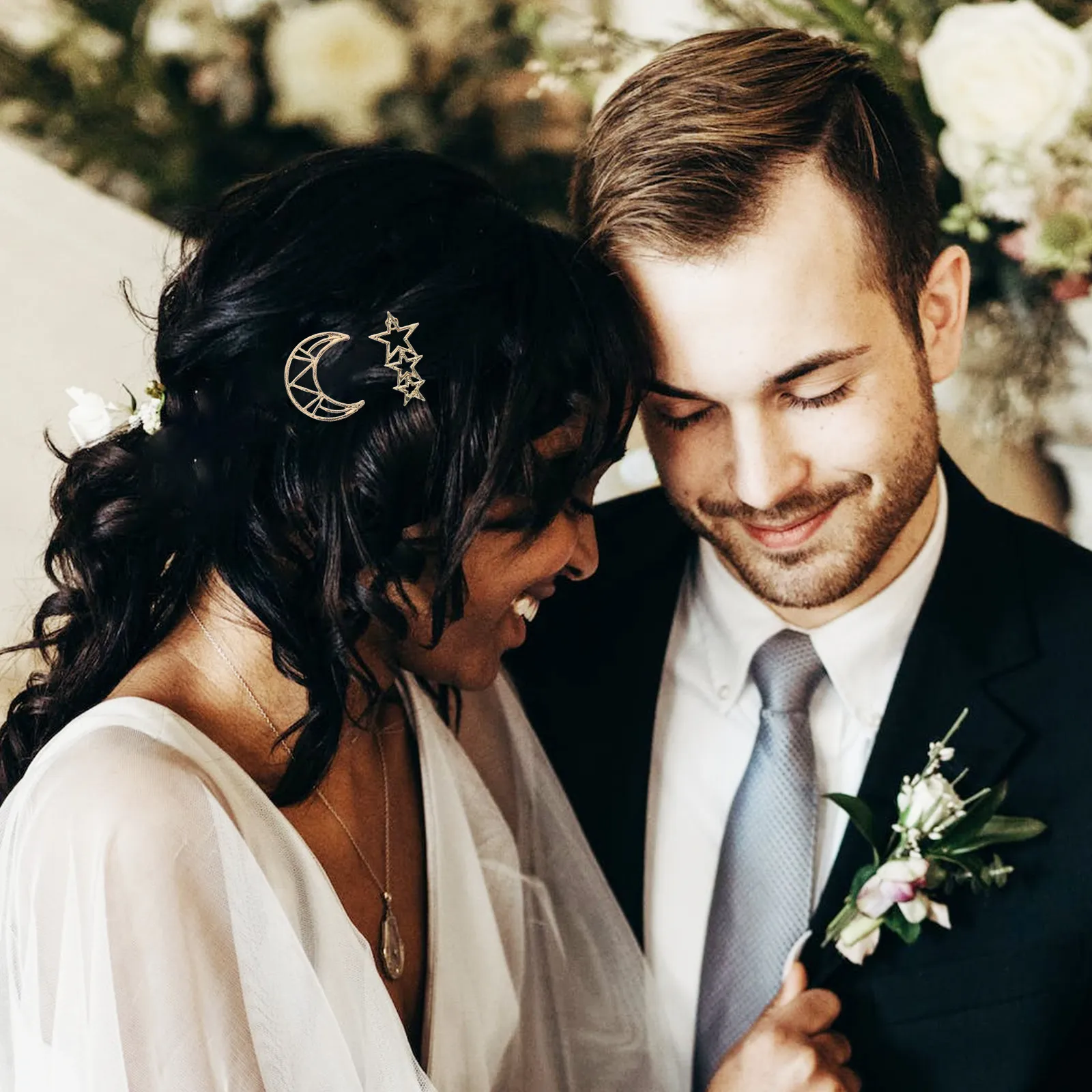 

Набор заколок для волос: 1 шт. Заколки-звезды, полые геометрические заколки в форме луны, металлические минималистичные зажимы для волос для женщин, повседневные и праздничные аксессуары для волос