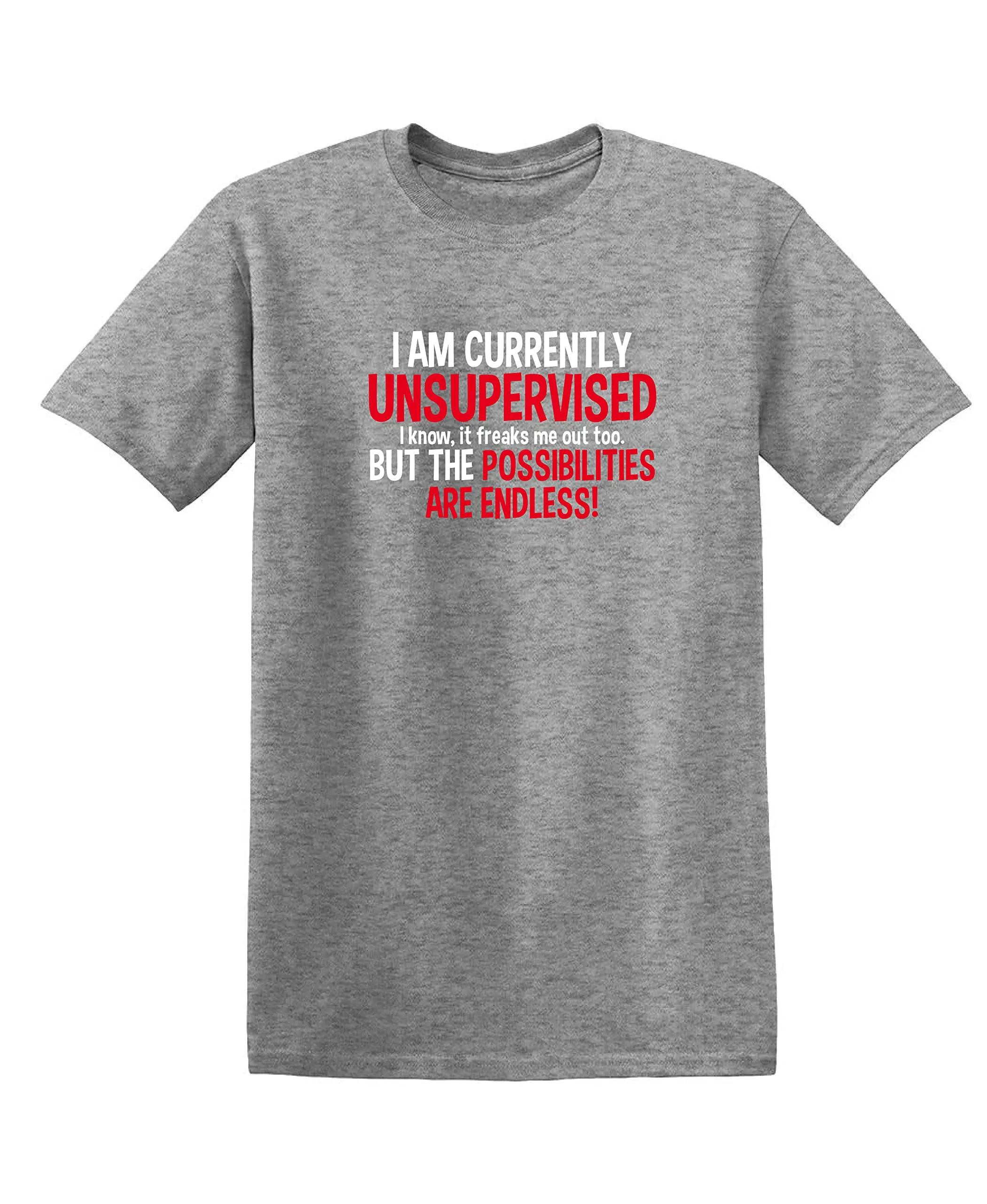 Men Loose Cotton T Shirt I Am Currently Unsupervised Funny Slogan Text Print Short Sleeve Casual Daily Street Humor Tops