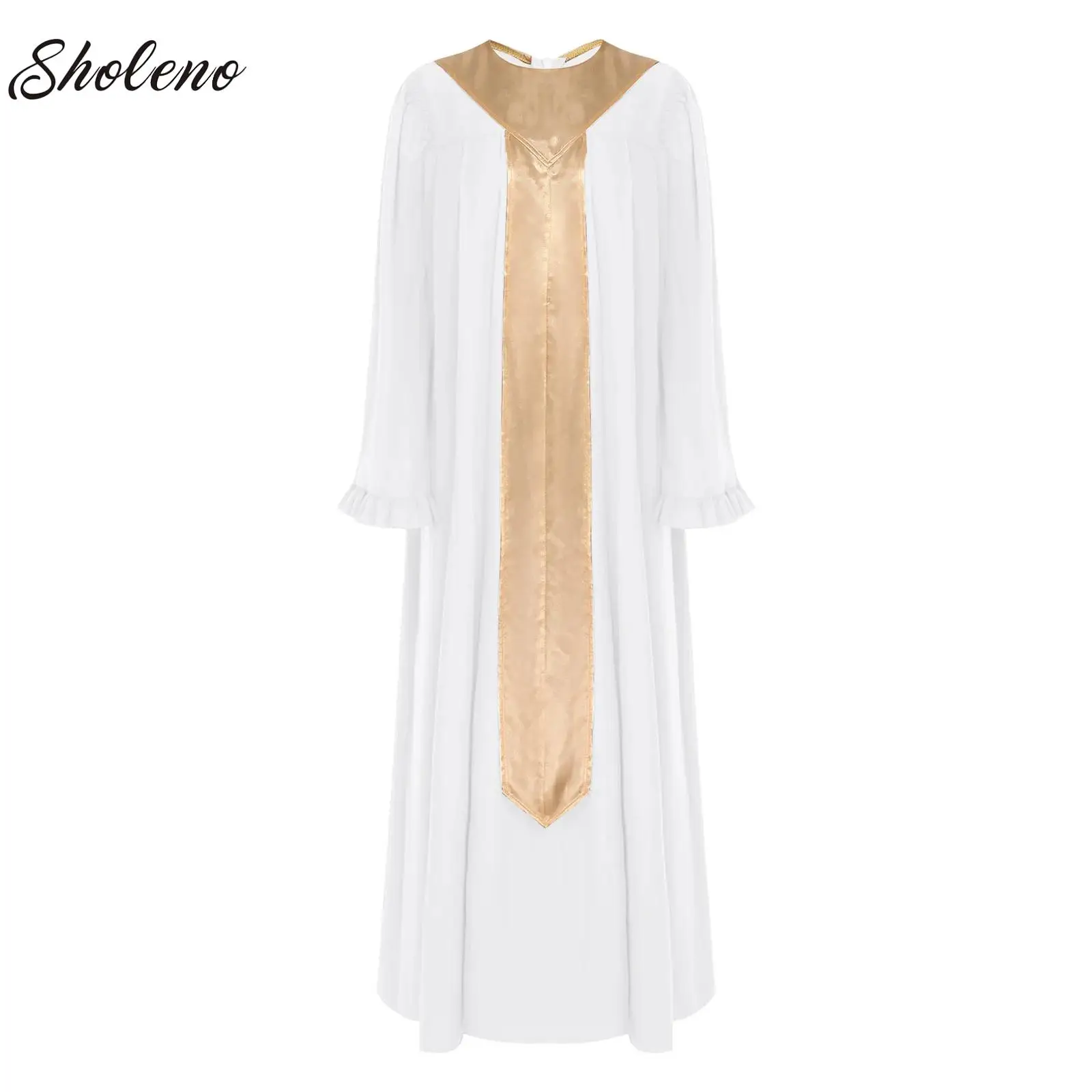 

Adults Women Men Baptism Judge Pastor Cosplay Costume Choir Robe Worship Praise Christian Priest Performance Theme Party Grown