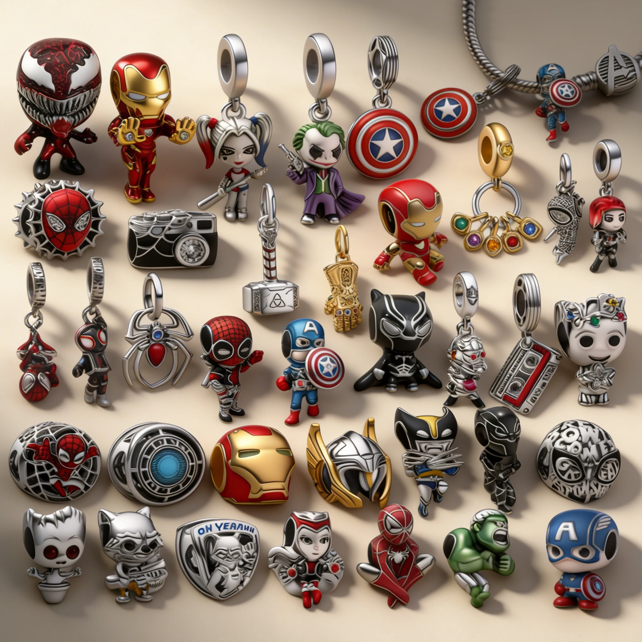 

New Hot Winnie the Pooh Marvel Avengers Charm Beads Pendant Fit Silver Bracelet Necklace Beads For Diy Jewelry Women Gift