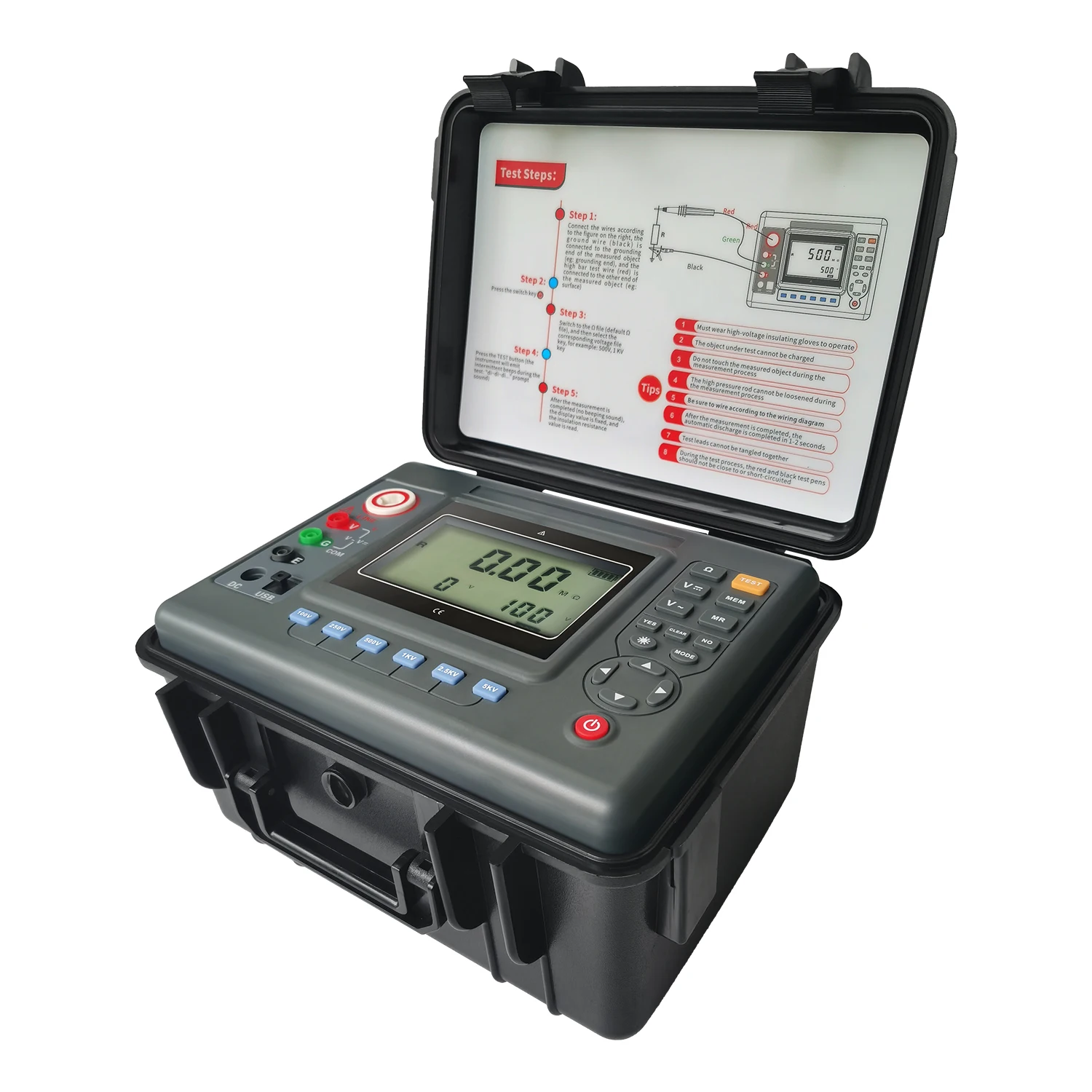 Digital Insulation Resistance Tester 5kV/10KV 10/35TΩ Megohmmeter high voltage insulation resistance meter