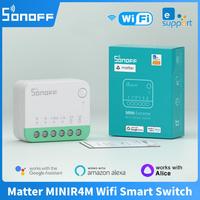 SONOFF MINIR4M Wi-Fi Smart Switch MINI Extreme Light Switch Breaker Smart Home Controller Works with EWeLink Alexa Google Home
