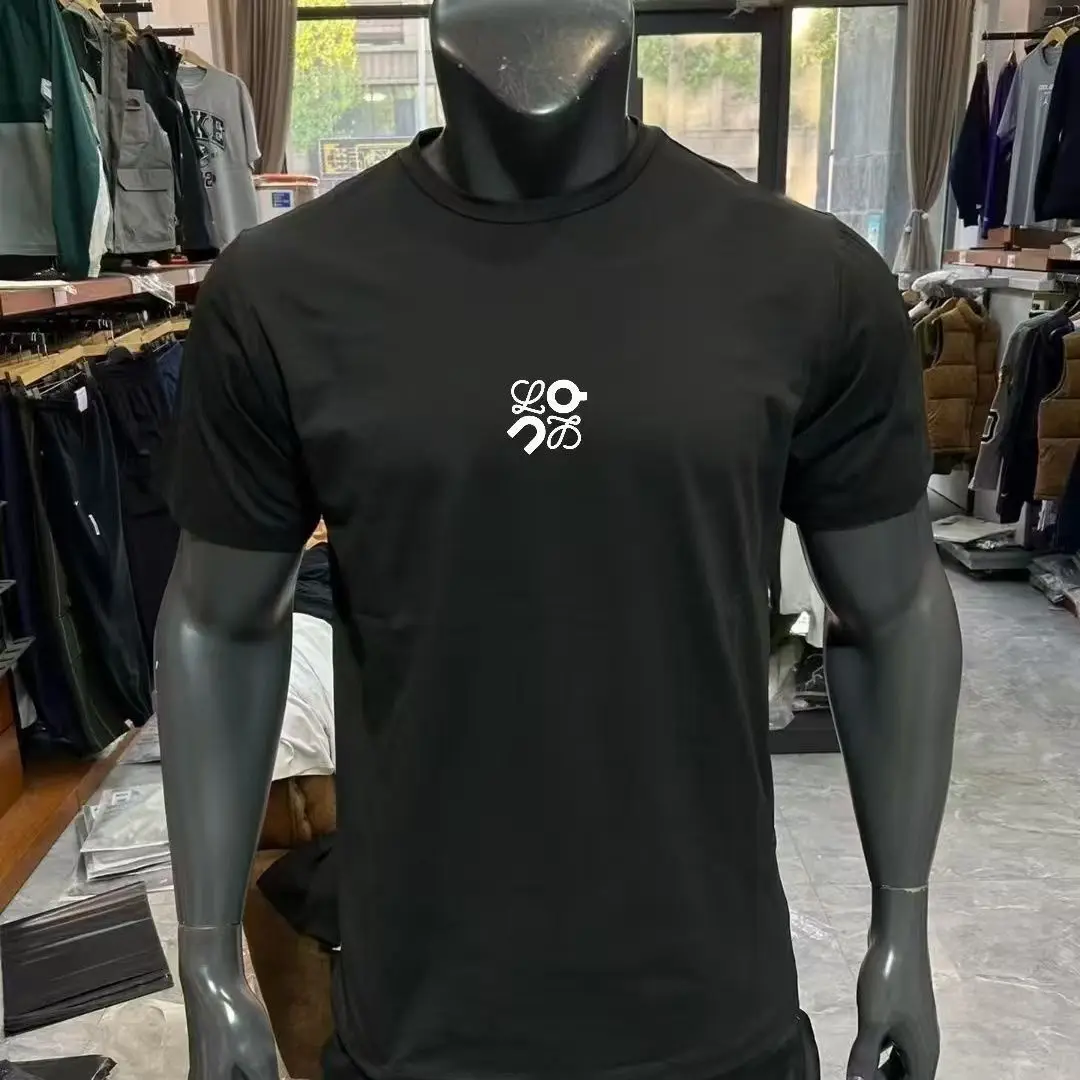 

2025 Summer Popular Cotton Crew Neck T-shirt Men's and Women's Same Embroidered Loose Short-sleeved Casual Top fashion casual