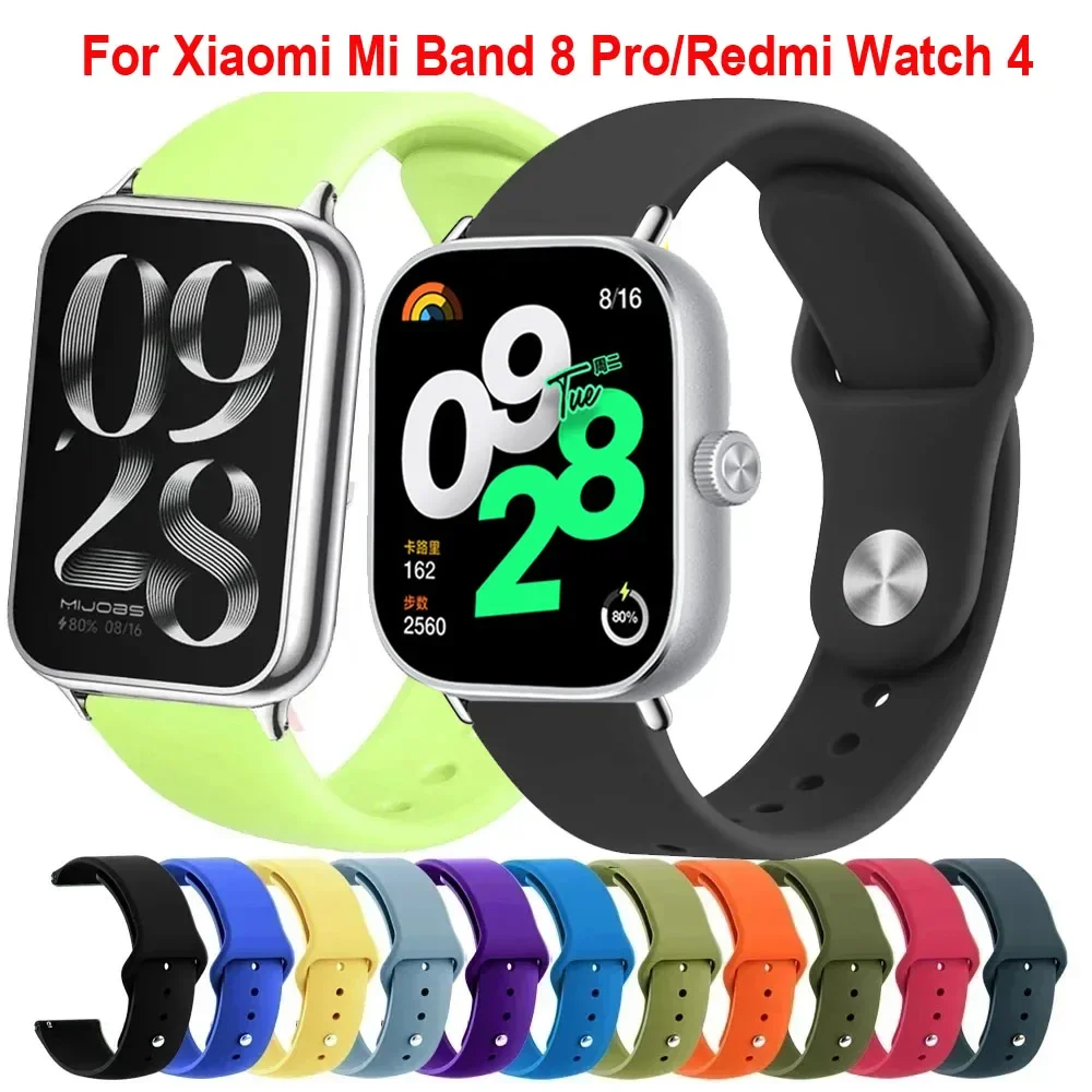 Новый спортивный силиконовый ремешок для Redmi Watch 45, браслет для умных часов, ремешок для часов Xiaomi Mi Band 8-9 Pro, сменный наручный Correa