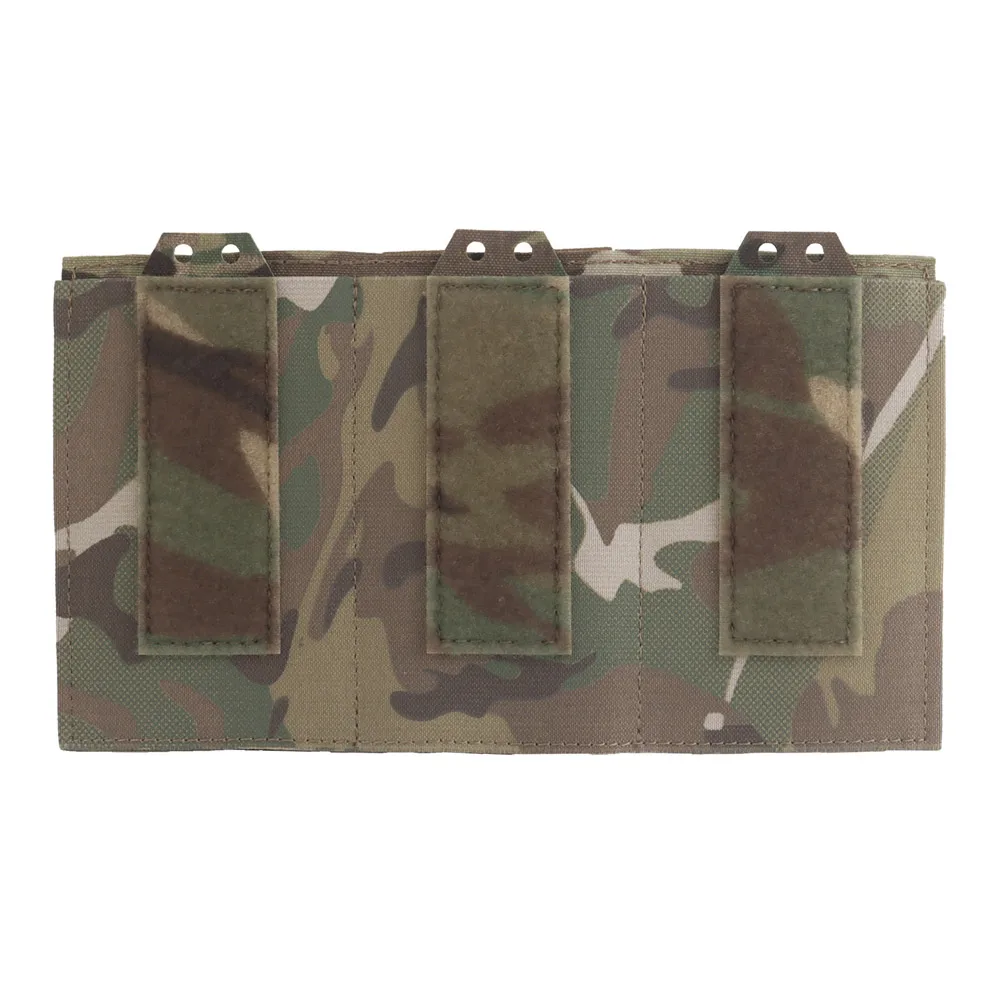 Wosport SP Triple 5.56 Mag Pouch Elastic Low Profile Carrier MOLLE Mount Pull Tab Hook Loop Front for Tactical Games Gear